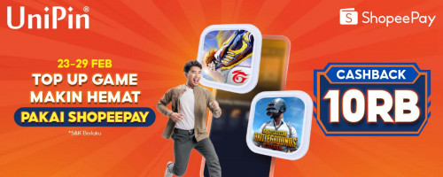 Top Up Game di UniPin pakai ShopeePay Dapatkan Cashback 10Ribu Koin Shopee Sekarang Juga!